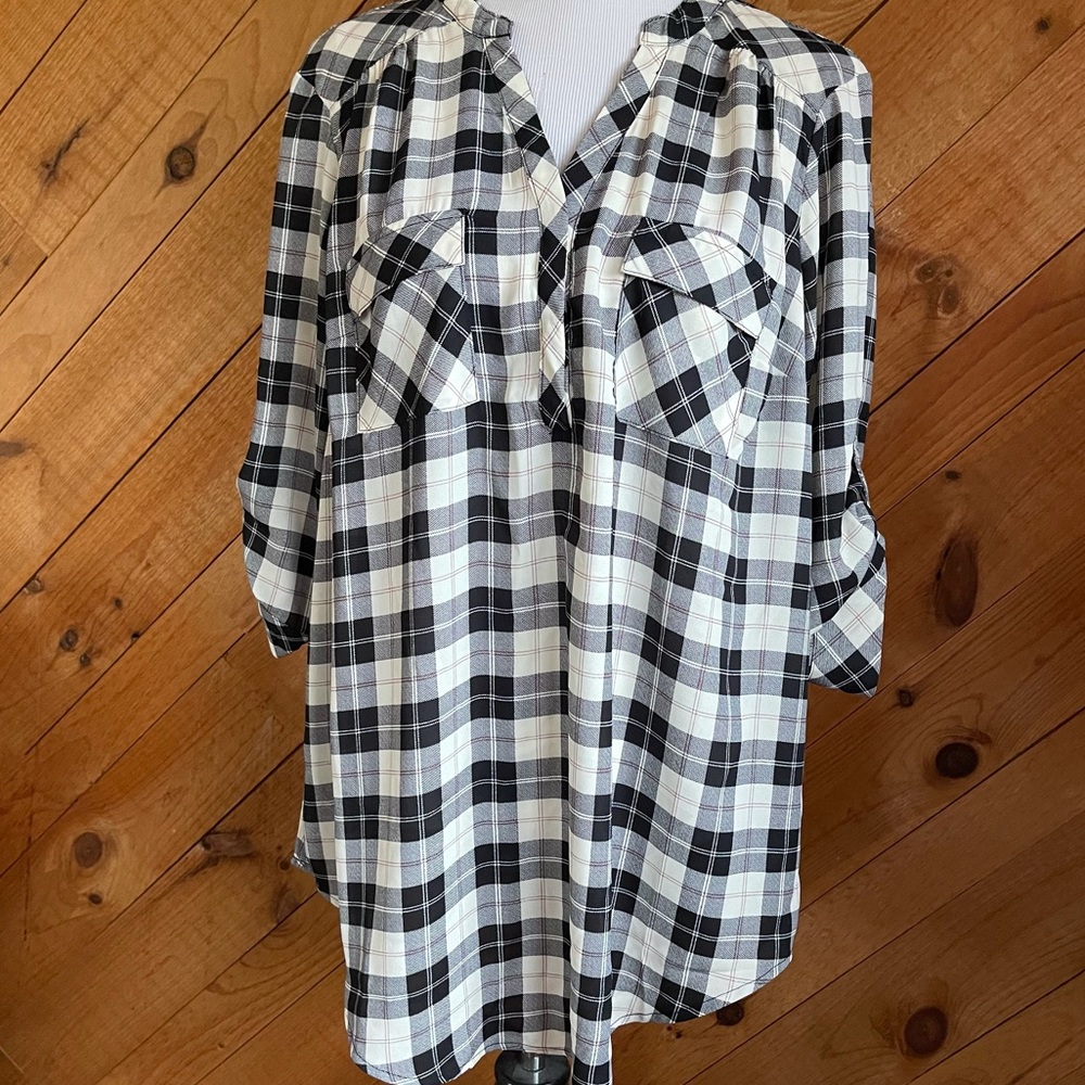 Torrid Harper TUNIC size 0 NWT black & white plaid